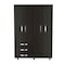 Homeroots 47" Black Three Drawer Combo Dresser 478415 - alternate 1