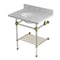 Kingston Brass 30-Inch Carrara Marble Console Sink with Acrylic Legs and Shelf, 8-Inch, 3-Hole KVPB30MAB7 - alternate 1