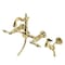 Kingston Brass Two-Handle Wall Mount Bridge Kitchen Faucet with Brass Sprayer, Polished Brass KS2442ALBS - alternate 1