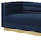 Homeroots 84" Navy Blue Velvet Sofa With Legs 543970 - alternate 5