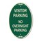Signmission Visitor Parking Sign Visitor Parking No Overn, 12 In X 18 In Architectural, Heavy Gauge Aluminum A-OV-G-1218-22726 - alternate 1