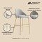 Manhattan Comfort Gracie Barstool in Stone and Gold BS022-GST - alternate 5