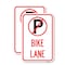 Signmission No Parking Symbol Bike Lane, 12'' X 18'' 2 Signs, Heavy Gauge Aluminum, 2PK A-1218-2PACK-23817 - alternate 1