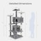 Simple Deluxe Cat Tree for Indoor Cats, 54 Inches Cat Tower with Scratching Post, Multi-Level Climbing Tree Cat H 3A88CATTREE54INLGRY - alternate 2