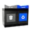 Commercial Zone Products Avante Series Dual Stream Black Trash/Recycling 55 Gallon Containers w/Open Top 787201MSA - alternate 1