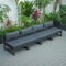 Leisuremod Chelsea 4-Piece Middle Patio Chairs Black Aluminum With Cushions, Black CSBL-4BL - alternate 6