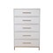 Homeroots 30" White Solid Wood Five Drawer Chest 524127 - alternate 2