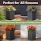 Pure Garden 19IN Tall Outdoor Planter Box with Drainage Holes for Porch or Patio Gray 50-PL4933-GRY - alternate 3