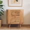 Homeroots 26in Oak Solid Wood Oval Accent Cabinet With Three Drawers 654262 - alternate 5