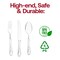 Smarty Had A Party Clear Baroque Disposable Plastic Cutlery Set - 480 Spoons, 480 Forks and 480 Knives, 1440PK 8330-CL-CS-CASE - alternate 2