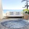 Homeroots 8' Navy Blue And Taupe Round Abstract Washable Indoor Outdoor Area Rug 587244 - alternate 4