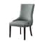 Homeroots Set of Two Tufted Light Gray and Espresso Upholstered Faux Leather Dining Side Chairs 543525 - alternate 2