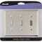 Amerelle 3-Gang Stamped Steel Toggle Switch Wall Plate Brushed Nickel 163TTTBN - alternate 1