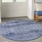 Homeroots 8' Denim Blue And Navy Blue Round Abstract Indoor Outdoor Area Rug 545506 - alternate 3