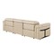 Homeroots 100" Beige Top Grain Leather Reclining Metal USB Sofa 720356 - alternate 5
