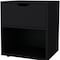 Homeroots 20" Black Wood One Drawer Nightstand 553689 - alternate 6