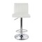 Elama 2 Piece Tufted Faux Leather Adjustable Bar Stool in White with Chromed Base ELM-7228-WHT - alternate 3