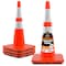 Xpose Safety 28 Inch Orange Slim Line Traffic Cones Heavy Duty 10lb with 6in and 4in Collars, DOT Approved, 4PK AOTC28SL-64-10L-4-X-S - alternate 1