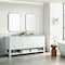 James Martin Vanities Breckenridge 72'' D Vanity, Bright White w/ Victorian Sil Top w/FreePower Wireless Charger 330-V72-BW-FVSL - alternate 6