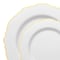 Smarty Had A Party White with Gold Rim Round Blossom Plastic Dinnerware Set (120 Dinner Plates+120 Salad Plates), 240PK 4840WHG-VP-CASE - alternate 3
