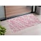 Homeroots 2' X 3' Pink and Ivory Abstract Washable Non Skid Indoor Outdoor Area Rug 559298 - alternate 1