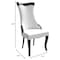Leisuremod Novara Collection Modern Wooden Dining Chair in Off White Velvet, 4PK NC20CRF4 - alternate 2