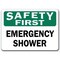 Signmission Safety Sign, 14 in Height, Plastic, 10 in Length, Emergency Shower SF-Emergency Shower - alternate 1