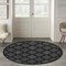 Homeroots 5' Charcoal And Black Round Trellis Indoor Outdoor Area Rug 545551 - alternate 4