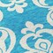 Homeroots 8' Turquoise And Ivory Round Damask Washable Indoor Outdoor Area Rug 614469 - alternate 3
