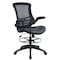 We'Re It Flip-2 Mesh Back Drafting Stool, with Footring, Flip-up Arms and Black Eco Leather Seat RI8815D-ECB - alternate 1