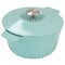 Martha Stewart Eastholm Enameled Cast Iron 3 Quart  Embossed Stripe Dutch Oven with Lid in Turquoise 129051.02 - alternate 3