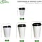 Ecoquality 20oz White Disposable Paper Coffee Cups with Black DomeLids - For Office, and Latte, 100PK EQ20WPCBDL-100 - alternate 2