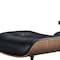 Homeroots 27" Black and Light Brown Tufted Genuine Leather Swivel Lounge Chair With Ottoman 636224 - alternate 4