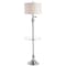 Jonathan Y Cora 60" Modern Metal LED Floor Lamp with Integrated Glass Side Table and Swing Arm, Chrome/Clear JYL3055B - alternate 1