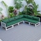 Leisuremod Chelsea 6-Piece Patio Sectional Weathered Grey Aluminum With Green Cushions CSWGR-6G - alternate 3