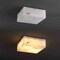 Jonathan Y Giulia 13" 2-Light Modern Contemporary Alabaster/Iron Square LED Flush Mount, White Marbling/Brass Go JYL1201A - alternate 3