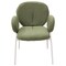 Leisuremod Celestial Boucle Dining Arm Chair, White Iron Frame with Green Fabric CCAW-23G - alternate 3