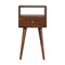 Homeroots 22" Brown Solid Wood Square One Drawer Nightstand 651486 - alternate 1