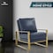 Leisuremod Jefferson Leather Modern Design Accent Armchair with Elegant Gold Frame, Navy Blue JAG29NBU-L - alternate 5