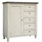 Homeroots 55" Gray and Ivory Solid Wood Five Drawer Gentlemans Chest 524570 - alternate 1