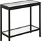 Homeroots 24" Black And Clear Glass And Steel End Table With Shelf 544176 - alternate 3