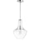 Jonathan Y Watts 10.5" 1-Light Mid-Century Modern Iron/Glass LED Pendant, Chrome/Clear JYL6400A - alternate 5