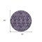 Homeroots 8' Eggplant Purple And Lavender Round Damask Washable Indoor Outdoor Area Rug 588162 - alternate 4