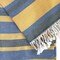 Homeroots Denim Blue and Yellow Striped Turkish Towel Beach Blanket 401821 - alternate 4