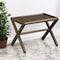 Homeroots Antique Chestnut Finished Wooden Stool Bench 380053 - alternate 2