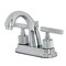 Kingston Brass Knurled Double-Handle 4" Centerset Bathroom Faucet with Brass Pop-Up, Polished Chrome KS8611KNL - alternate 1