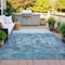 Homeroots 3' X 5' Teal Blue And Silver Abstract Washable Indoor Outdoor Area Rug 632095 - alternate 2