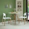 Fabulaxe Modern Plastic Dining Chair Open Back with Beech Wood Legs, White Set of 4 QI004222.WT.4 - alternate 3