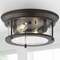 Jonathan Y Lauren 13.25" 2-Light Metal/Glass LED Flush Mount, Oil Rubbed Bronze JYL7446B - alternate 3