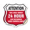 Signmission 24 Hour Surveillance Shield Sign Attenti, 18 inch X 18 inch, Vinyl Decal, 2PK SHI-D-2PACK-18-353 - alternate 1